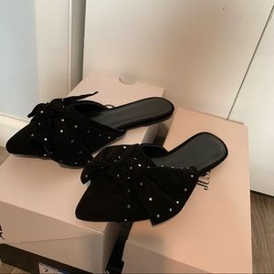 Black Bow Tie Flats